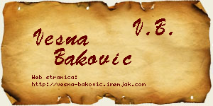 Vesna Baković vizit kartica